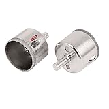 uxcell　ホールソー　穴オープナー　ガラス　ダイヤモンド　シルバートーン　40mm直径　2個