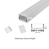 Hanks 54 x 34 mmサーフェスマウントLEDプロファイルハウジング内側幅30 mm for Supermarket andショッピングモール 4X2M Milk HKS001PD01