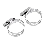 SONONIA 2個　304ステンレス鋼　ホースクリップ　パイプ　チューブクランプ　ファスナー　全6サイズ - 21-38mm