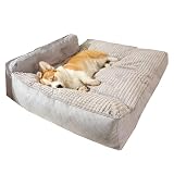 DrivEx枕付きみ付きペットベッド、洗える犬ベッド、猫 ベッド、犬ソファ、犬と猫クッション,犬スリーピングパッド'小型、中型、大型のペットに適していますペットマット (XL,グレー)
