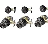 nu-set 3 x ( f-e-10b + 70010b ) ka Fremont 3セットのキー設定と同じドアノブ単一円柱デッドボルト、オイルブロンズ