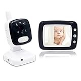 リスネコ（Lisnec） 3.5インチ ベビーモニター ベビーカメラ ワイヤレス 3.5インチスクリーン  遠隔監視カメラ 双方向音声LED 子守唄 出産祝い  ナイトビジョン 日本語説明書付き
