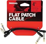 D'Addario ダダリオ パッチケーブル (シールドケーブル) Flat Patch Cable 2本セット PW-FPRR-204OS (10cm L-L クランク) 【国内正規品】
