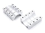 Silver Anodized CNC 10mm Aluminum Tube Clamp 20mm Diameter
