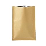 価格/ 100個)クラフト箔裏地付きフラットポーチ, Good for Candy、コーヒー豆、FDA準拠 4.75 x 7 inch/2 oz ブラウン ER0019_475X7INCH2OZ