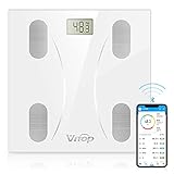VITOP 体重計 体組成計 体脂肪計 ヘルスメーター bluetooth対応 スマホ連動 体重/BMI/体脂肪率/筋肉量/体水分率/内臓脂