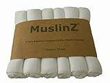 Muslinz Luxury Bamboo/Organic Cotton Muslin Squares (70 cm, White by Muslinz
