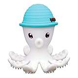 Mombella Octopus Food Grade Soft Silicone Teething Toy, Blue [並行輸入品]