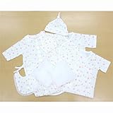 福袋　出産準備用品　クレヨン水玉柄７点セット [2WAYドレス、コンビ肌着、短肌着、スタイ、帽子、ハンカチ×2]　　(ピンク) 日本製