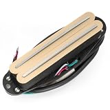 Musiclily Pro ST-DPLA アルニコ5 シングルサイズハムバッカー ピックアップ 6.2K Stratストラトエレキギター用 クリームボディ クロームレール