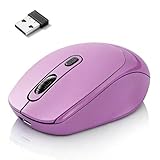 【人間工学設計｜2WAY接続】マウス 無線 静音 ワイヤレスマウス Bluetooth 5.2 2.4GHz Type-C 充電 パソコンマウス 無線マウス 3段階DPI切替 800/1200/1600 ワイヤレス ブルートゥース 光学式 高精度 高感度 滑らかな動作 握りやす 携帯便利 iPad/PC/Windows/macbook/Mac対応（薄紫色）