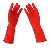 B Blesiya ラテックス手袋　赤　安全保護　台所　クリーニング　人間工学　滑り防止　全3サイズ - S