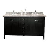 Ove Decors Reni 60エスプレッソダブルVanity withシルバーグレーSpeckled GraniteカウンタートップwithホワイトBasin、60-inch by 23-inc