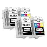 Canon用 キャノン用 BC-310XL BC-311XL BC-345XL BC-346XL 共通用詰め替えインク補充インクブラック*2本+カラー*2本対応機種:PIXUS MP493 MP490 MP480 MP280 MP270 MX420 MX350 iP270 TS3330 TS3130S TS3130 TS203 TR4530【互換インク/大容量/個包装/説明書付き】