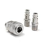ILS - 3 pieces 1/4inch Male BSP Adapter Compressed Air Quick Coupling Hose