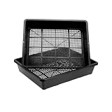 BeGrit 育苗ポット 苗トレー 5セット37x30cm育苗トレイ育苗箱 苗床 トレイ稚苗用苗箱 プラスチックプラントトレイ ガーデン苗スターターキット 多肉植物輸送ポット盆栽トレーニングポット家庭園芸(ブラック)