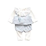子供上下セット服 女の子 服 長袖 秋 Pojour Tシャツ＆パンツ 可愛いベビールームウェア 子供3セット 丸首 普段着 カジュアル スポーツ 旅行 記念日 プレゼント ブルー