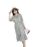 Easycos マタニティウェア 妊婦服 レディース ファション 花柄 ワンピース ジョーゼット 半袖 夏着 フリー ゆったり ふわふわ オシャレ パジャマ 肌に優しい　 (XXL)