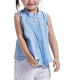 (ウォ２U)Woo2u キッズ 女の子 ガールズ 可愛い ブルー ノースリーブ Aライン スポーツ 入園式 上着 通園 Tシャツ カジュアル ブラウス トップス タンクトップ 110