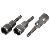 uxcell 六角ビット　ドライバナッツ　磁気セッター　6.35mm六角シャンク　13mm六角ヘッド　3個