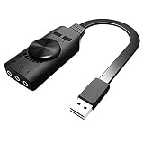 バーチャル7.1CH サウンド アダプター USBサウンドアダプター 7.1ch バーチャルサウンドアダプター マイク端子 イヤホン端子 USB接続