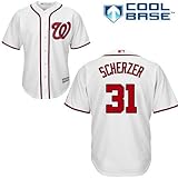 Max Scherzer Washington Nationals # 31 MLBメンズクールベースホームジャージー( Large )