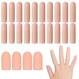 Copeflap 指サック シリコン 指先 爪 保護キャップ サポーター プロテクター 極厚 （肌色, 20個セット）