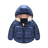 RoRykon カジュアル アウターウエア ベビー服 綿服ジャケット キッズジャケット　綿入れコート ジャンパー子供服 上着 女の子 暖かい ソフトコート秋 防寒 アウター (120cm, ネイビー)