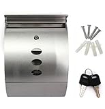 amzmonnsuta 壁掛け郵便受けポスト　シルバー　ガーデンメールボックス　ロック可能な新聞受け