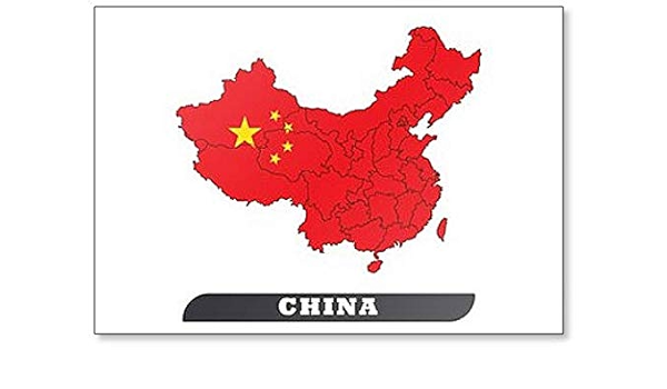 Amazon Co Jp 中国地図と中国国旗イラスト冷蔵庫マグネット ホーム キッチン