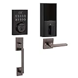 Kwikset SmartCode 913 Contemporary電子デッドボルトfeaturing SmartKey with San Clemente Handleset 99130-009-K
