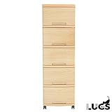 収納ケース プラスチック 引き出し LUGS ラグス 木目調チェスト５段 ナチュラル 日本製 国産 衣類ケース