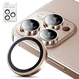 iPhone 17Pro/17 Pro Max/16 Pro/16 Pro Max 用 カメラ保護 レンズカバー 耐衝撃 ARコーティング 高透過率キズ防止 チタン合金 9H いphone17pro 16pro カメラ保護 レンズフィルム 黒縁取り 露出オーバー防止 粘着性強い 貼りやすい 17プロ・16プロ ・17プロマックス用 レンズフィルム (ゴールド)