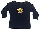 Iowa Hawkeyes Two Feet Aheadベビー乳児ブラック長袖コットンTシャツ 9-12 Months