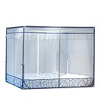 LIQICAI 蚊帳 100％ポリエステル 頑丈な鉄製スタンド 蚊の刺咬を防ぐ、 便利な3ドア2色6サイズオプション ( 色 : 青 , サイズ さいず : 1.80x2.00x1.55m )