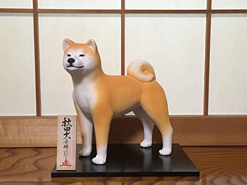 【限定品】伝統工芸　博多人形師　國崎信正作　秋田犬置物