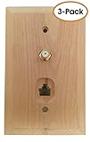 Montage Unfinishedソリッド木製スイッチプレートby Amertac 3 Pack マルチカラー C180RJ45CXL-3