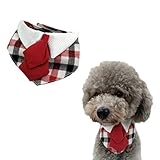 Legendog　犬　首バンダナ　かわいい　ワンちゃん　唾液タオル　小型犬　スカーフバンダナ　おしゃれ　子犬　首輪　ネクタイが付き　調整可能　ペット　用品　カラー　コットン　3サイズ選択可能 (レッド)