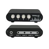 TENEALAY 4イン1アウト/1イン4アウトAUX 3.5mmステレオオーディオ入力信号ソーススイッチャー、4ウェイスイッチセレクタースプリッターボックスM41。