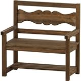 ミニベンチ ロータイプ 木製(天然木) 高さ38cm AKB-247BR ブラウン 【完成品】