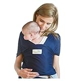 Classic Cotton Baby Wrap - SOFTER and STURDIER Proprietary Fabric, by Beechtree Baby (Navy Blue) by 