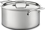 All-Clad BD55508 D5 Brushed 18/10 Stainless Steel 5-Ply Bonded Dishwasher Safe Stockpot Cookware, 8-Quart, Silver by All-Clad