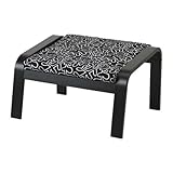 IKEA(イケア) PO?NG エースローヴ ブラック/ホワイト ブラックブラウン 79897585 フットスツール、ブラックブラウン、エースローヴ ブラック/ホワイト