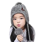 冬用ハット ニット帽 子供 ボンボン 厚手 耳当て 裏起毛 あったか 防風 防寒帽子 キッズ 女の子 男の子 おしゃれ かわいい 通学 外遊び お出かけ ジュニア 小学生 中学生 ファッション小物 フ