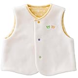 赤ちゃんの城 ベスト 水玉ポッケ クリーム