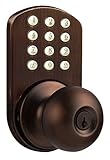 MiLocks tkk-02obデジタルドアノブロックwith電子キーパッドの内部ドア、オイルはブロンズ