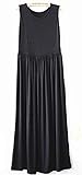 【Smile LaLa】 レディース ワンピース ワンピ マタニティ 妊婦 ロング スカート マキシ ゆったり 部屋着 ノースリーブ 女性 (ブラック)