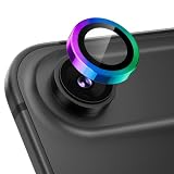 Podick カメラフィルム iPhone Air 用 カメラカバー 9H強化ガラス アルミ合金 アイフォンAir カメラ保護 キズ防止 耐衝撃 高透過率 黒縁取り 露出オーバー防止 極薄 いphone Air レンズカバー プロテクター カラフル