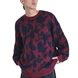 [n'OrLABEL] オシャレウォーカー【MDRモヘアタッチジャカードニット】メンズ セーター クルーネック 長袖 秋 冬 カジュアル クルーネック モヘアタッチ ジャガード オーバーサイズ 花柄 ゆったり 大きいサイズ プルオーバー 44to03t