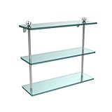 Allied Brass PR-5/16-SCH 16 x Triple Glass Shelf Satin Chrome [並行輸入品]